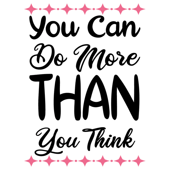 Adhesive Home Bedroom Living Room 20" x 26" Motivational Quotes Lettering Art Decoration Pink Sparkles Design Vinyl Wall Or Door Decal Sticker - You Can Do More Than You Think