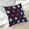 thumbnail image 4 of 4th of July Throw Pillow Covers 16x16 Inch Set of 2, Red White Stars Blue Patriotic Decorative Pillow Cases Outdoor Linen Independence Memorial Day Cushion Cover for Home Sofa Couch Bed, 4 of 6