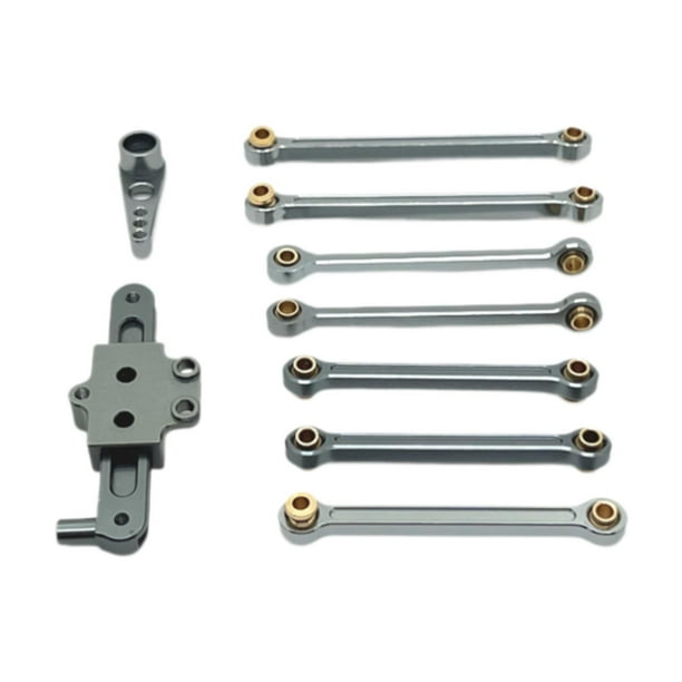 Conjunto de componentes de dirección RC, repuestos de metal, actualizaciones, repuestos para Wltoys, escala 1:12, accesorios para vehículos RC, piezas gris