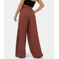 thumbnail image 3 of Baqcunre Wide Leg Pants For Women Women Flowy Wide Leg Pants Elastic Waistband Drawstring Palazzo Pants With Side Pocket Loose Pocket Pants Jogger Pants For Women Pants For Women Red M, 3 of 3
