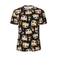 thumbnail image 5 of Wukai Cat Skulls and Flowers Print Men's Short-Sleeved Mesh T-Shirt,Quick-Dry Short Sleeve Workout T-Shirt-Small, 5 of 8