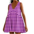 thumbnail image 2 of Sakmal Summer Dresses Basic Striped Purple Comfort Fit Sleeveless Mid-Length Slip Dress, 2 of 7