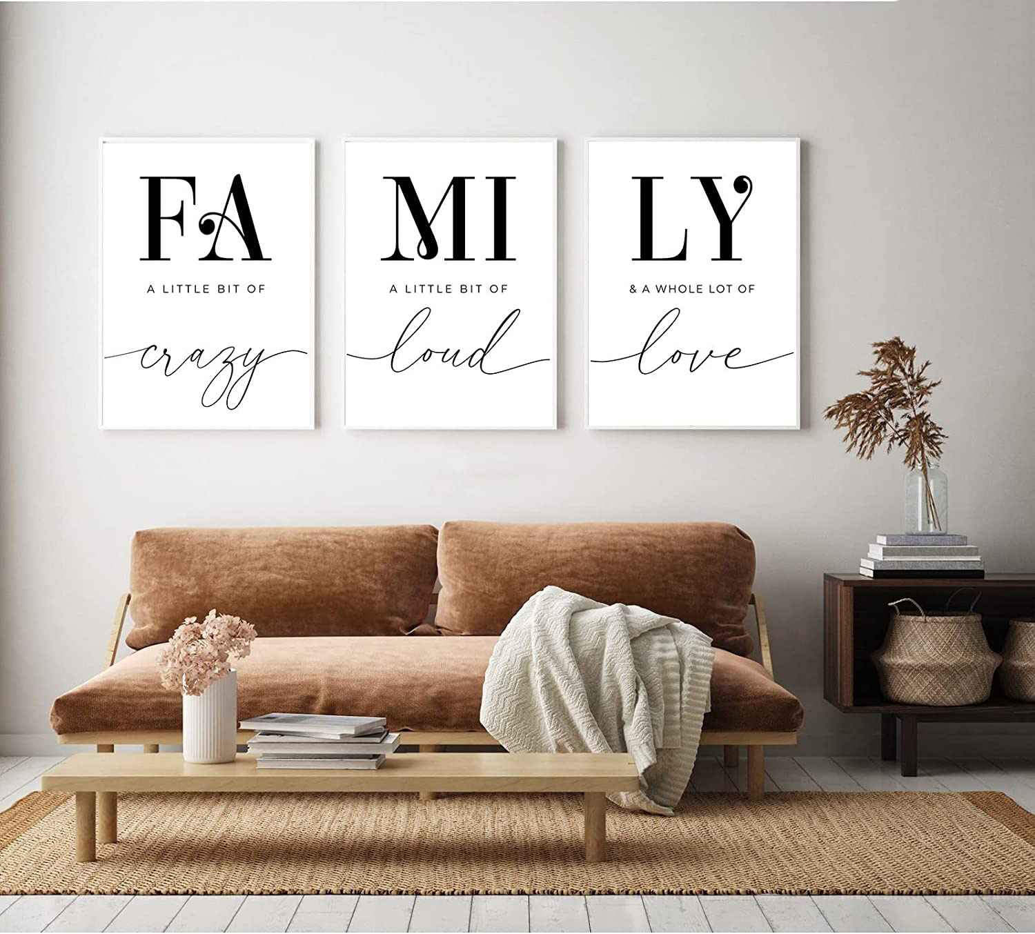 Family Quotes Piece Canvas Wall Decor for Living Room Wall Art Sets Decor  a Little bit of Crazy Quote Wall Art Posters Bedroom Artwork With Inner  Frame