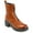 Cognac, variant on Signature Womens Genuine Leather Norrah Round Toe Stacked Combat Booties