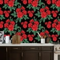 thumbnail image 5 of Peel and Stick Wallpaper Canvas Contact Paper Seamless beautiful red Rose flowers black color hand drawing line art Self Adhesive and Removable 17.7in x 118in, 5 of 8