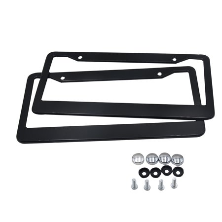 2pcs Stainless Car Universal Vehicle Black Number Bracket Frame Holder