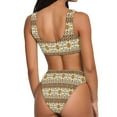 thumbnail image 4 of Garronmavis Southwest Aztec 2 Piece Tankini Swimsuit Summer Tight Backless Bikini Sexy Triangle High Cut Swimwear for Women, 4 of 7