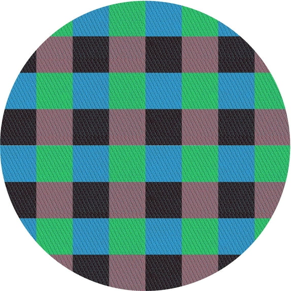 Ahgly Company Machine Washable Indoor Round Transitional Purple Area Rugs, 6' Round