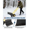 thumbnail image 6 of Snow Shovel with Wheels, 29" Heavy Duty Steel Snow Pusher Shovel with Adjustable Handle and 5-Position Angled Blade for Driveway, Sidewalk, Pavement, 6 of 7