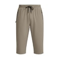 thumbnail image 7 of Tbopshirt Mens Capri Pants Solid Color Elastic Waist Drawstring Zippered Pocket Casual Sports Capris Pants,S-3XL, 7 of 7