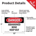 thumbnail image 2 of Abandoned Mine Keep Out OSHA Danger Aluminum Sign 10 Inch x 7 Inch - 5 Pack, 2 of 8