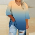 thumbnail image 2 of Bixock Women's Maternity Tops Printed V-neck 3/4 Sleeve Maternity T-shirt Large Size Loose Pregnant Top, 2 of 5