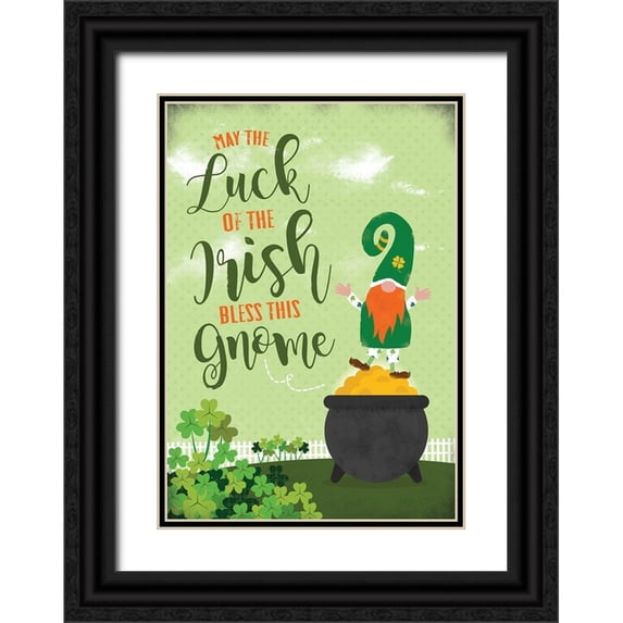 JMB Designs 23x32 Black Ornate Wood Framed with Double Matting Museum Art Print Titled - Luck of the Irish
