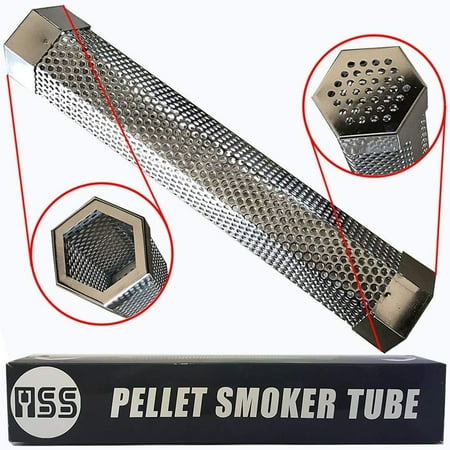 Perforated Stainless Tube (Pellet Smoker Tube 12'' Perforated Stainless Steel BBQ Smoke Generator To Add Smoke Flavor to All Grilled Foods Easily and Safely with Free 48 Grilling Recipes Ebook,.., By MSS BBQ)