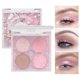 thumbnail image 2 of ZHAOCHENG Paleta de sombras de ojos mini de color rosa con purpurina, 4 colores, sombras de ojos cálidas de color marrón y rosa, brillantes, brillantes, resistentes al agua, sombras de ojos plateadas, 2 of 5