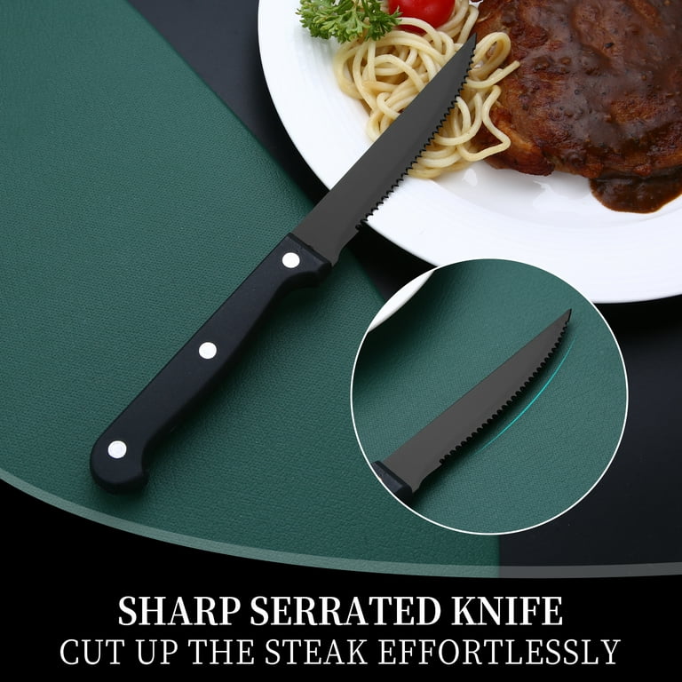 Hiware 48-Piece Matte Black Silverware Set with Steak Knives, Black  Flatware Set for 8, Stainless Steel Tableware Cutlery Set, Utensil Sets for