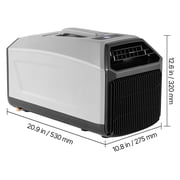 VEVOR Portable Camping Air Conditioner 3050 BTU, Tent AC Unit with Hose, Remote & Touch Control, 61–90°F Adjustable, 150 m³/h High Airflow, Low Noise, Ideal for Tent. RV, Outdoor Cooling, Dark Grey