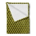 thumbnail image 2 of Rain Soft Flannel Fleece Blanket, Bumble Bee Honeycomb Concept Ogee Pattern Inspired Design of Honey Drops, Cozy Plush for Indoor and Outdoor Use, 70" x 90", Yellow Black and White, by Ambesonne, 2 of 5