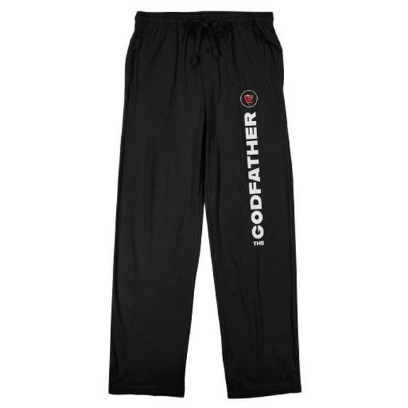 The Godfather Rose Title Logo Men's Black Sleep Pants-Medium