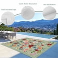 thumbnail image 3 of Sage Green Floral Outdoor Rug for Patio/Deck/Porch, Non-Slip Large Area Rug 3 x 5 Ft, Spring Flowers Leaves Farmhouse Indoor Outdoor Rugs Washable Area Rugs, Reversible Camping Rug Carpet Runner, 3 of 8