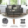 thumbnail image 4 of BizChair Mid-Century Modern Loveseat Sofa with Tufted Faux Linen Upholstery & Solid Wood Legs in Dark Gray, 4 of 11