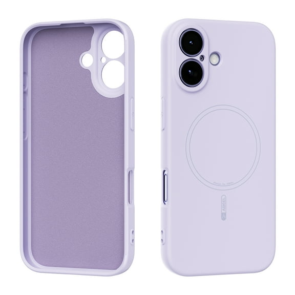 Soft Silicone Protective Back Case for iPhone 17 with Microfiber Lining, Lightweight Anti-Scratch Magnetic Shockproof Anti-Fingerprint Ultra Slim Case Wireless Charging Compatible, Purple