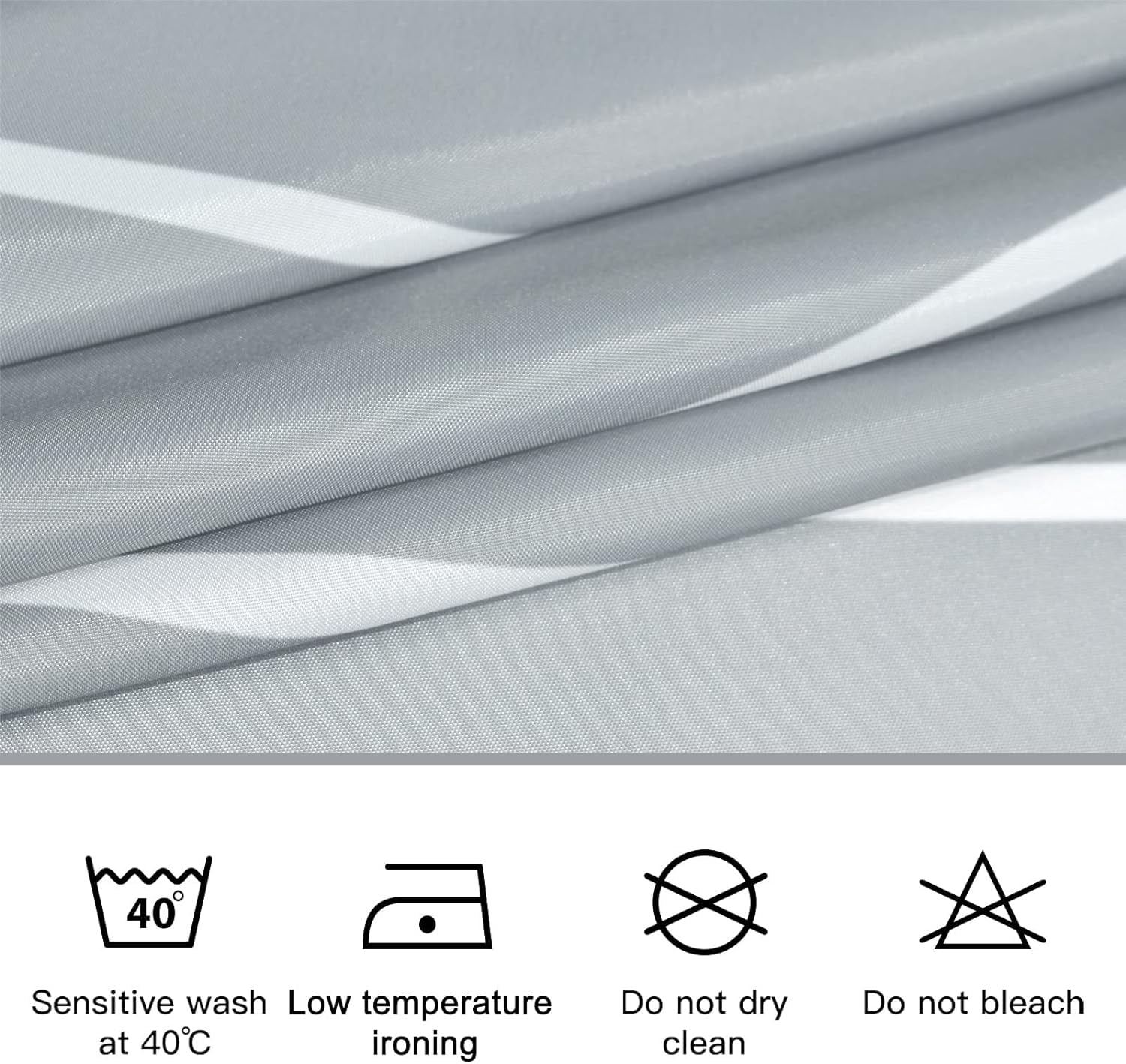 Light Grey Shower Curtain for Bathroom with Hooks,Shower Curtain Set Stripe Bath Curtains Decorative White Shower Curtains Weighted Hem Water Repellent Washable, 72x84
