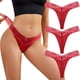thumbnail image 1 of Gibobby Bragas Regalo de Navidad 3 piezas Calzoncillos sexy Calzoncillos Bragas de encaje sexy Ropa interior Bragas Bikini Sólido Calzoncillos para mujer(C,XL), 1 of 5