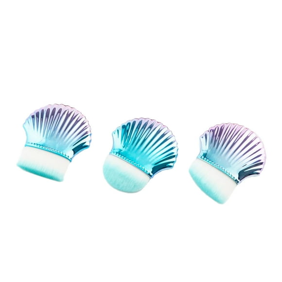 Shell Del Cepillo Del Maquillaje Del Polvo Del Corrector Del Rubor de profesion de - 3 Piezas Azul Macarena Kit de cepillo de maquillaje