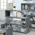 thumbnail image 3 of Furniture of America Sheena Contemporary Wood 4-Shelf Bookcase in Glossy Gray, 3 of 5