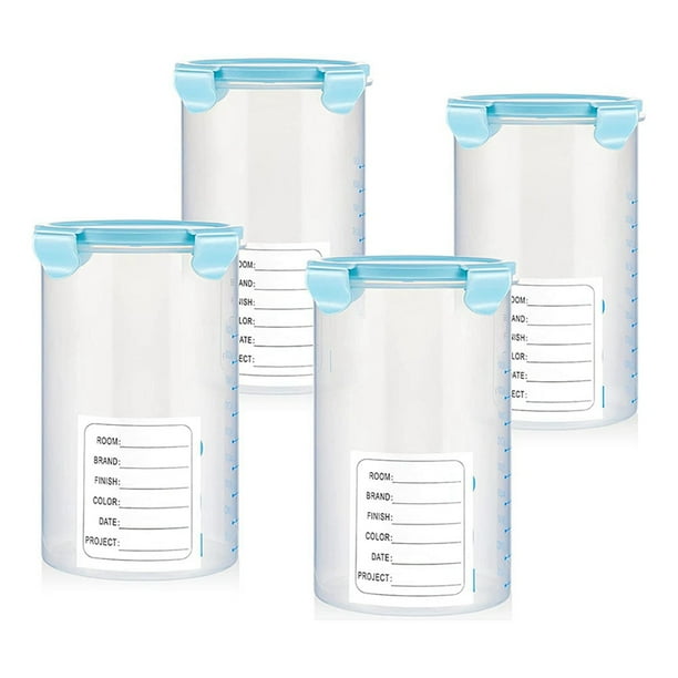 4 Pcs Plastic Paint Containers with 50 Paint Storage Containers for