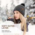 thumbnail image 5 of OZERO Women Winter Beanie Hat - Fleece Lined Knit Pom Pom Hat, Soft Stretchy Warm Ski Beanie for Cold Weather, One Size Fits Most(Black）, 5 of 8