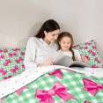 thumbnail image 5 of Manfei Ribbon Bowknot 7pcs Queen Bedding,Green Classic Grid Bedding Comforter Set Queen,Reversible, 5 of 7