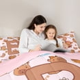 thumbnail image 4 of Erosebridal Girls Personalized Initial B Cute Capybara Full Size Comforter Sets 3 Pieces For Kids,Cartoon Fruit Orange Watermelon Flowers Bedding Sets,Pink Reversible, 4 of 7