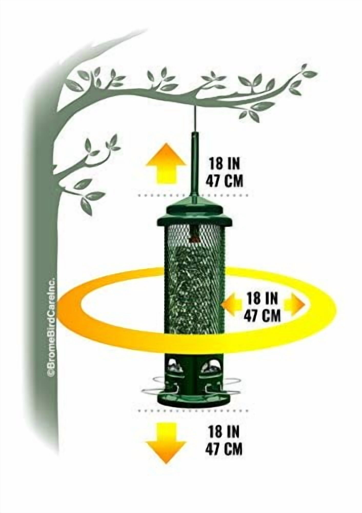 Squirrel-Proof Bird Feeder with 4 Removable Metal Perches, 2.6 lb Seed Capacity, Chew-Resistant Design for Easy Cleaning, Green Color for Wild Birds