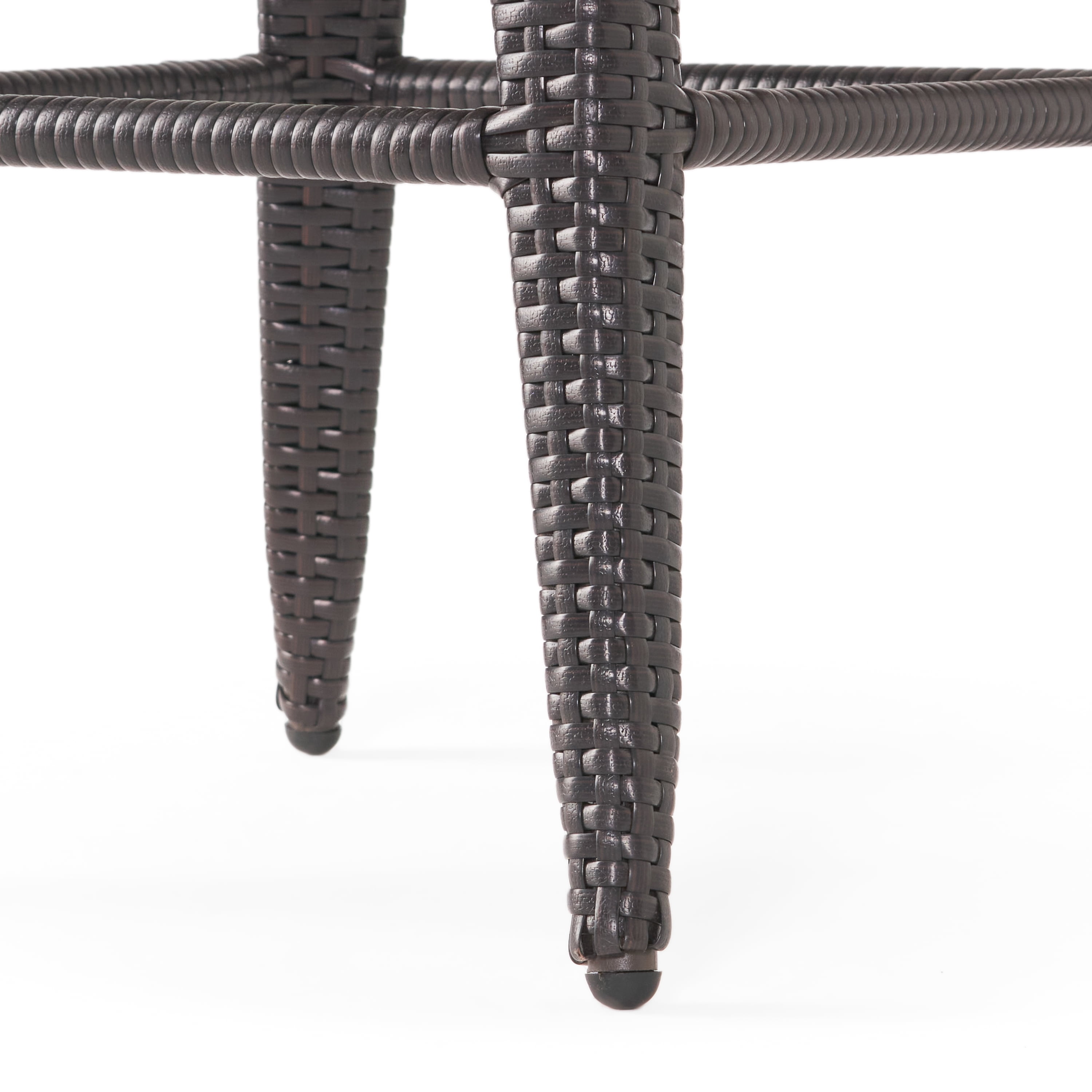 Brown Wicker Swivel Armed Barstool