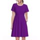 thumbnail image 1 of Fotbe Purple Vestido Largo de Moda para Mujer, Vestido Tipo Camiseta con Manga Corta y Estilo Casual a Rayas y Bloques de Color, 1 of 6
