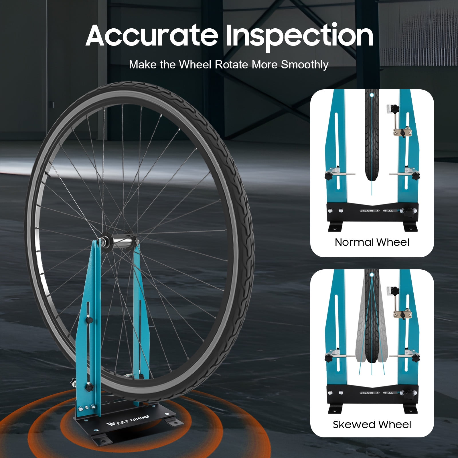 Precision Bike Wheel Truing Stand - Painting Process, Thickened Base, Ideal for Mountain, Road & E - bikes