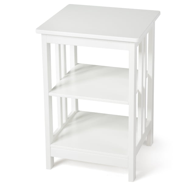 Nightstand 3 Tier Display Shelf Side Table Sofa End Table Corner Table White Walmart Com Walmart Com
