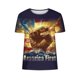 thumbnail image 4 of Tops de Ajuste Suelto para las Mujeres Sudadera Casual Impresa Manga Corta Cuello Redondo Superior, Poliéster, 4 of 5