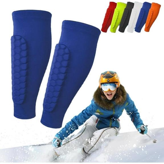 Frost Armours Ski Shields,Shin Defender Shin Guards,Ski Shin Protection with Honeycomb Pads,Long Breathable Elastic Ski Shin Pads,Ski Shin Guards,Ski Shin Pads