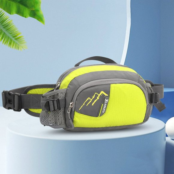 DEBGFS Sac Ceinture en Nylon Léger avec Porte-Bouteille Portable Élastique pour Sport Extérieur, Vert, Taille Unique