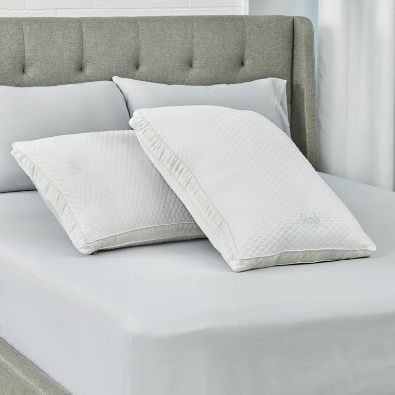 Sealy Spa Luxury Bed Pillow, Jumbo, White- Firm Support Down
