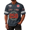 thumbnail image 4 of Evdexr 250th Anniversary Shirts Men Short Sleeve Crew Neck Independence Day Graphic Tees Red White Blue Usa Flag Liberty Fourth Of July T Shirt Dark Gray 3XL, 4 of 5