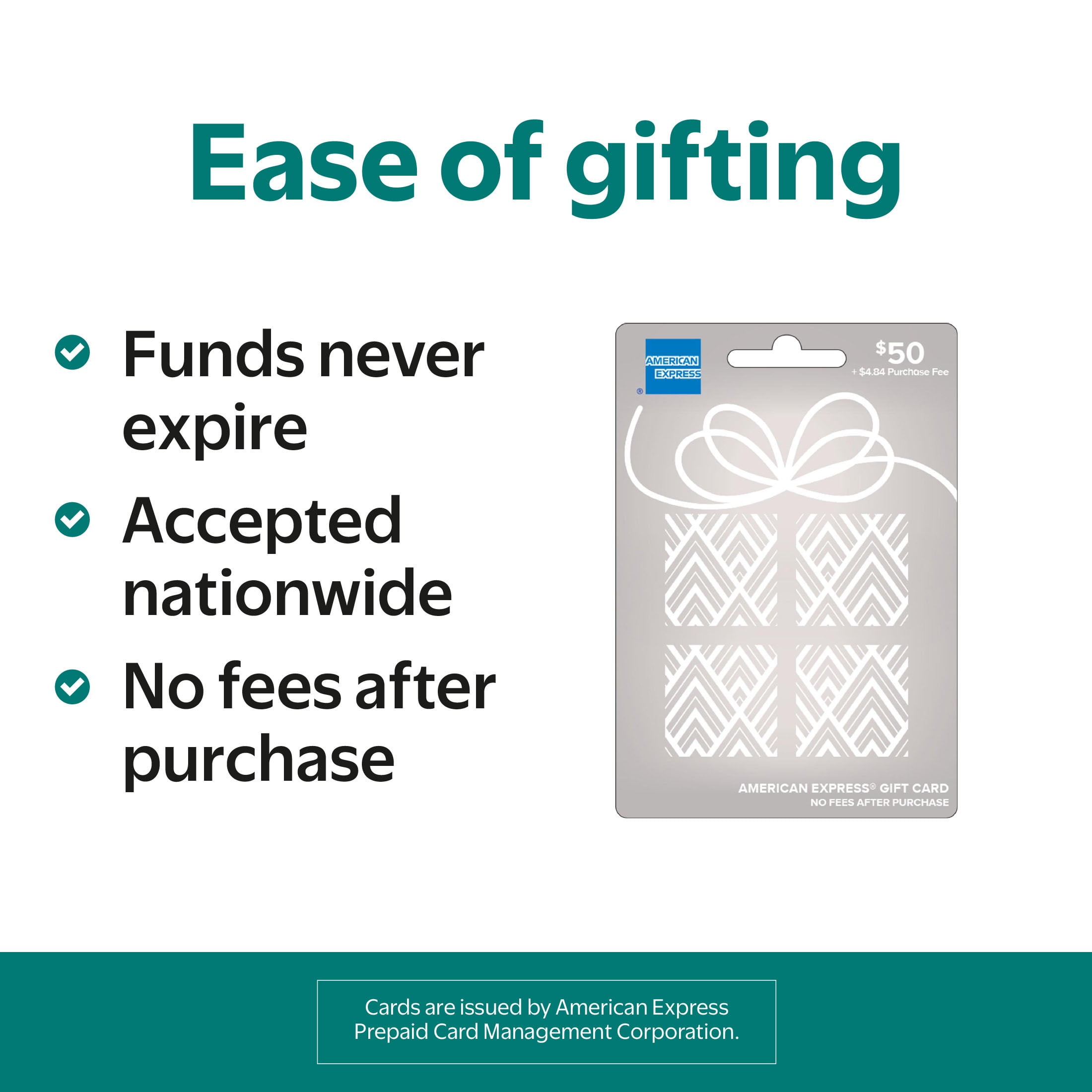 American Express® $50 Silver Gift Card (Plus $4.84 purchase fee)