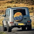 thumbnail image 6 of Waterproof Spare Wheel Cover, Mountains Sunset Forest Pattern Adjustable Wheel Cover For Jeep Trailer RV SUV Car, 17 inch, 6 of 8