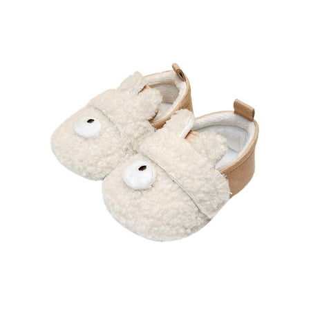 

Toddler Shoes Winter Children Baby Boys And Girls Flat Bottom Non Slip Cover Heel Warm Cotton Shoes Cartoon Bear
