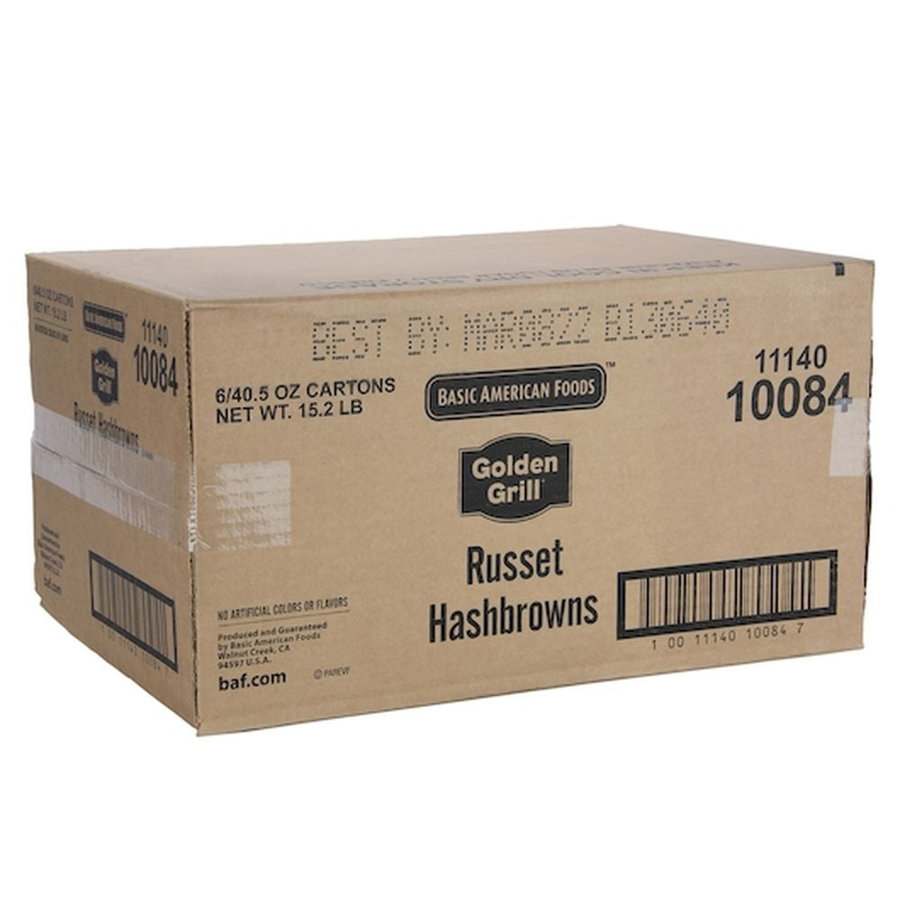 Basic American Foods Golden Grill Russet Hashbrowns, 40.5 Ounce -- 6 per Case.