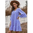 thumbnail image 2 of ABPHQTO Vestido túnica babydoll a capas de algodón azul cielo de mujer, 2 of 5