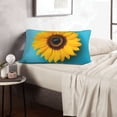 thumbnail image 6 of Naloa Golden Sunflower in Blue Pillowcase, Throw Pillowcase, Wrinkle-Free, Stain-Resistant with Hidden Zipper for Bedroom Sofa-20"x30", 6 of 6